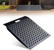 Black Shed Ramp for Riding Mower Anti-Slip Punch Plate Ramp for ATV Motorcycles