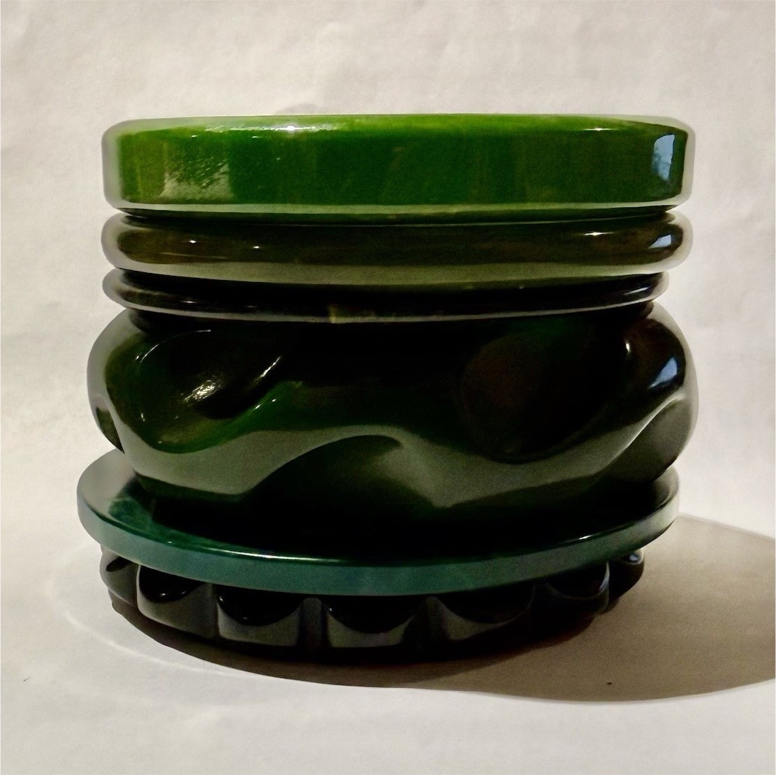 Vintage Bakelite Bangle Bracelet Set - Shades of Green