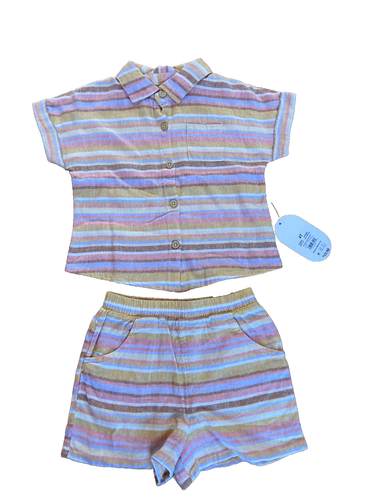 NEW Girl 4T ELEVATED SHORT SETS summer outfits clothes floral / stripes / solid - Picture 2 of 10