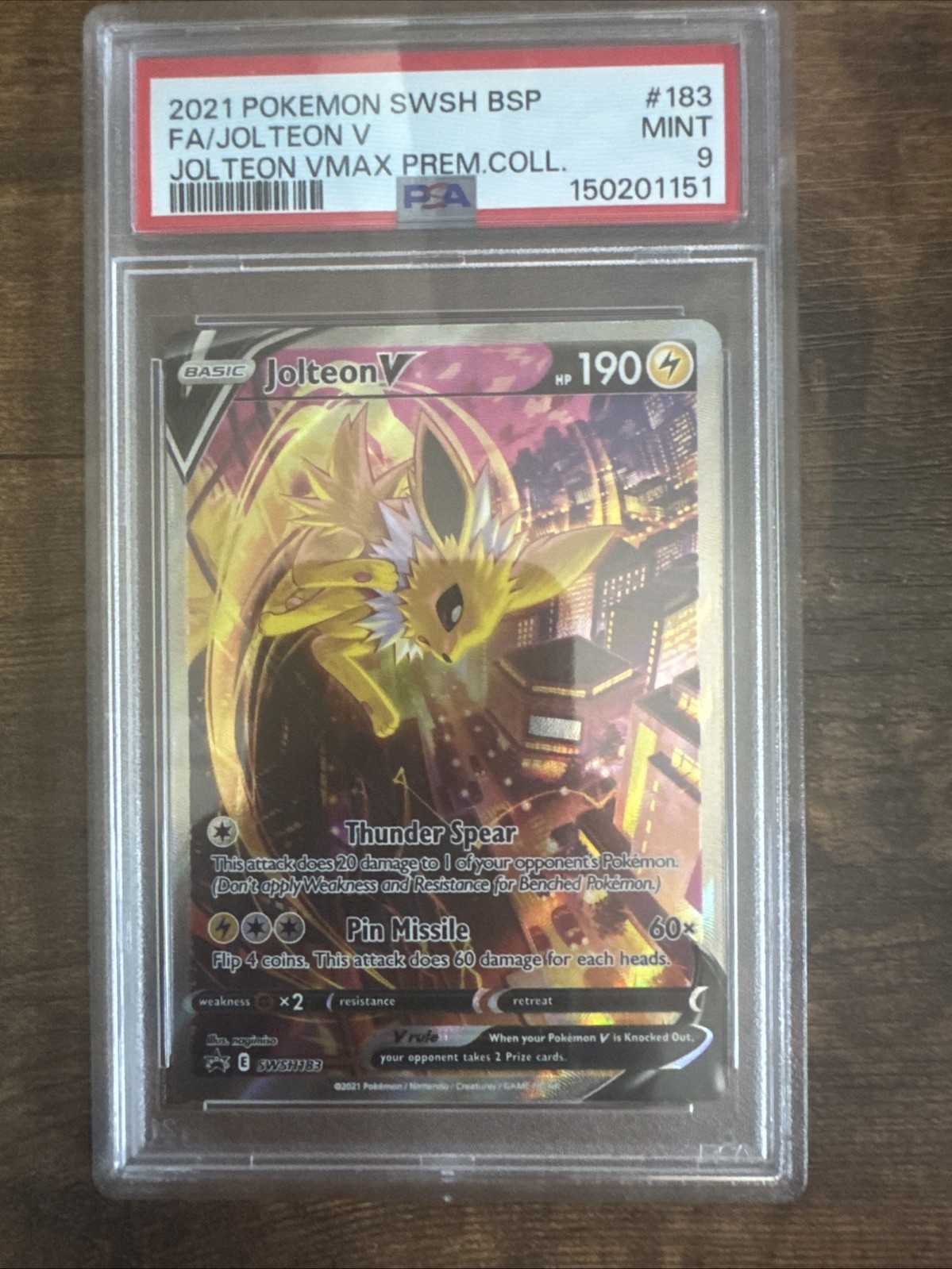 2021 PSA 8 FA Jolteon V #183 Full Art Alternate Art SWSH183 Pokemon TCG BSP