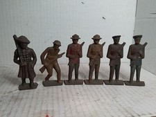 6 Gray Iron U.S. Infantry Doughboy Soldiers Early