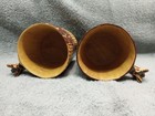Vintage Safari Hand Carved Wood Cups Kenya Africa Hand Painted Giraffe's  — photo 6