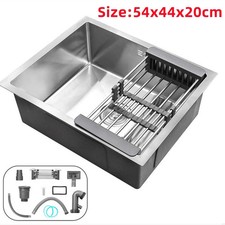 1.0 Large Super Deep Single Bowl Square Stainless Steel Kitchen Sink Undermount