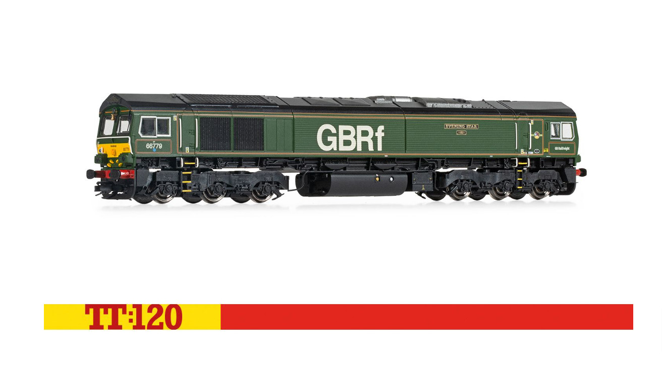 Hornby TT3018M GBRf, Class 66, Co-Co, 66779, 'Evening Star' - Era 11 - TT Gauge