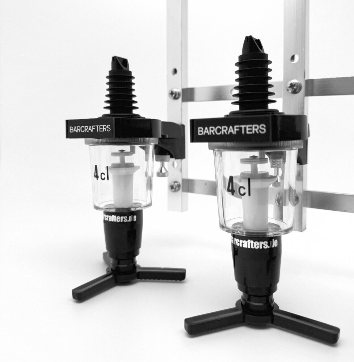2-er Reihenhalterung + 2 Portionierer in 4 cl mit Drehkreuz | Dosierer | BAR
