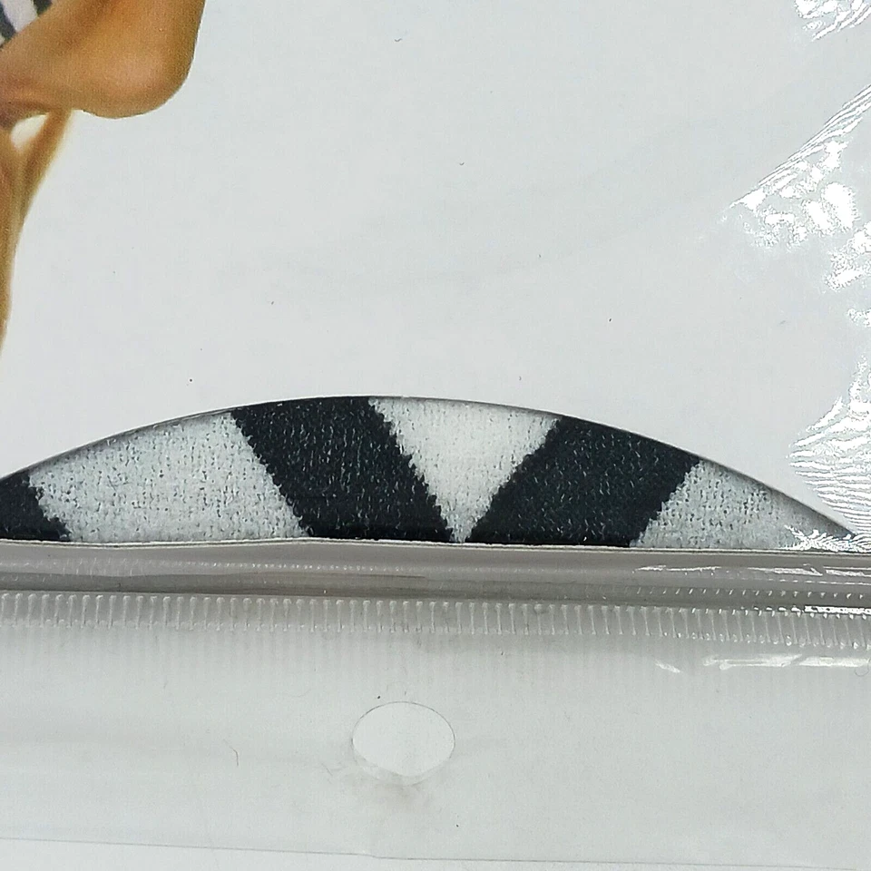 Музыка ноги полоски с бретелью через шею мини-платье женщин один размер 100% нейлона черный/белый новый - Изображение 4 из 4