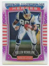 2017 ROOKIES & STARS GREAT AMERICAN HEROES KELLEN WINSLOW PURPLE REFRACTOR #D/49