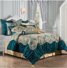 Loom and Mill 12 Piece Luxury Comforter Set, Damask Jacquard King Noble King