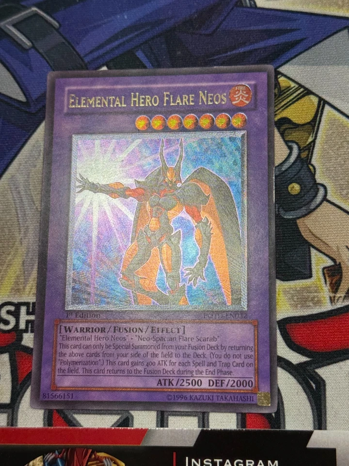 Yugioh Elemental Hero Flare Neos POTD-EN032 1st Edition Ultimate Rare Played - Image 3 of 4