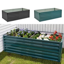 Large Metal Garden Raised Bed Planter Box Flower Vegetable Herb Grow Pot Trough