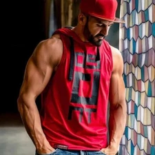 2018 New Men Gym Bodybuilding Sleeveless Hoodie Muscle Bodybuildg Tank Top Vest