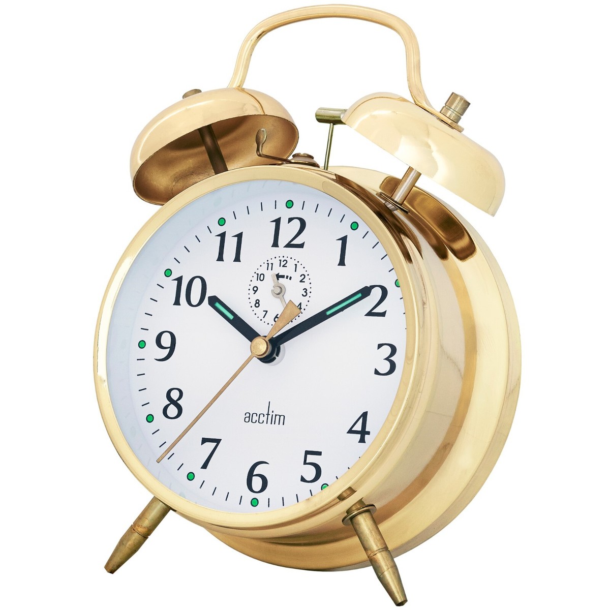 Acctim Saxon Analogue Alarm Clock Mechanical Metal Bell Alarm