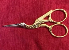 Gingher Gold Stork Embroidery Scissors  (Italy) (FREE SHIPPING)