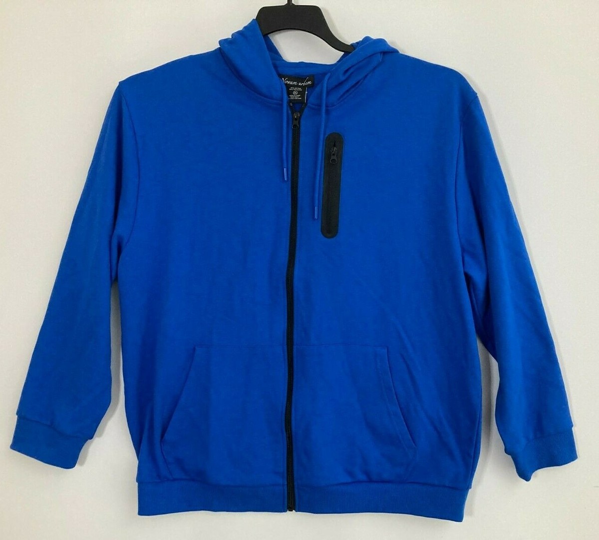 NEW Men's NOVAM URBEM Front Zippered Hoodie Blue Size 2XL | eBay