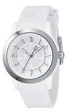 NEW DKNY WHITE POLYURETHANE PLASTIC BOYFRIEND LADY,LOGO DIAL WATCH NY4861