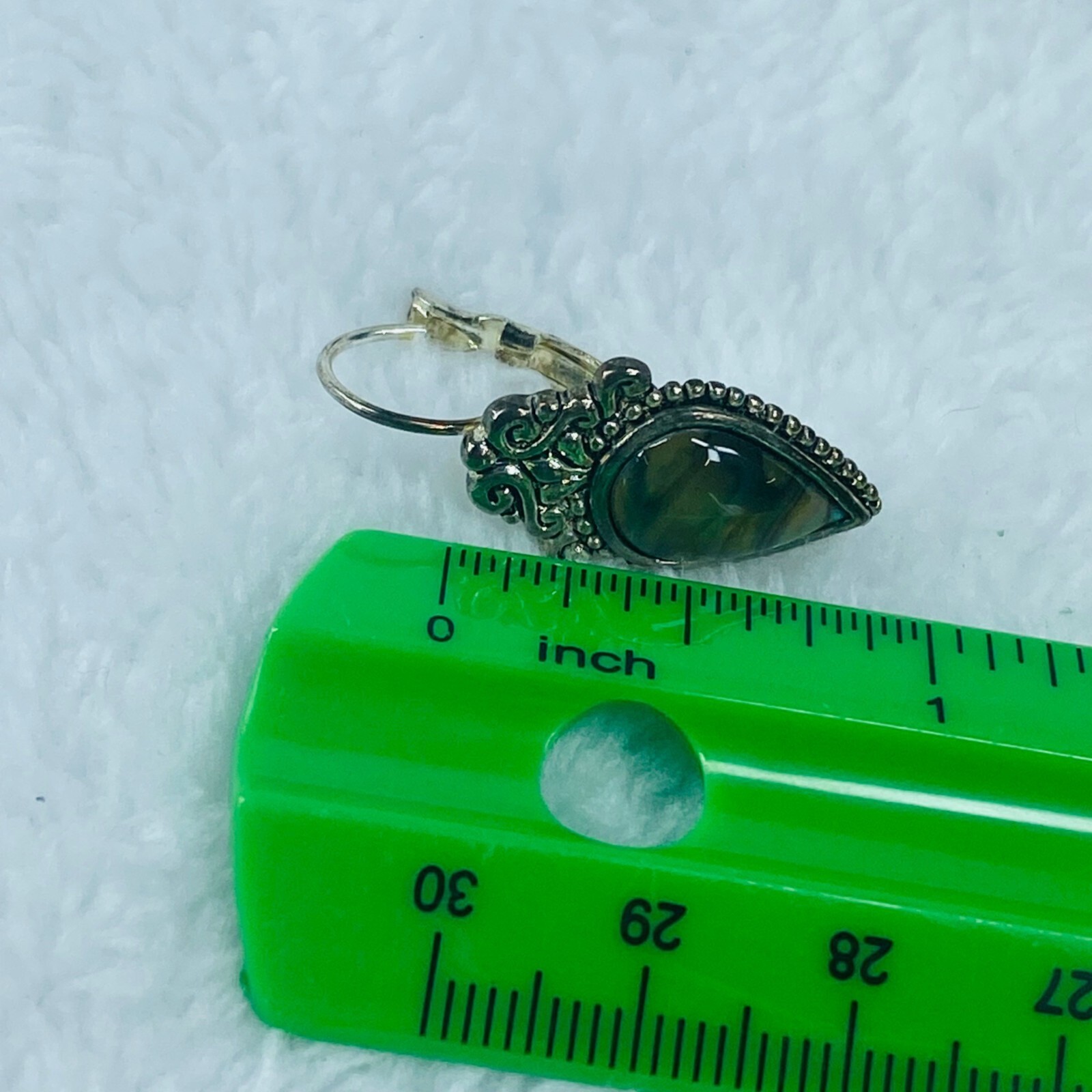 Multicolor Abalone Shell Pierced Earrings in Silv… - image 10