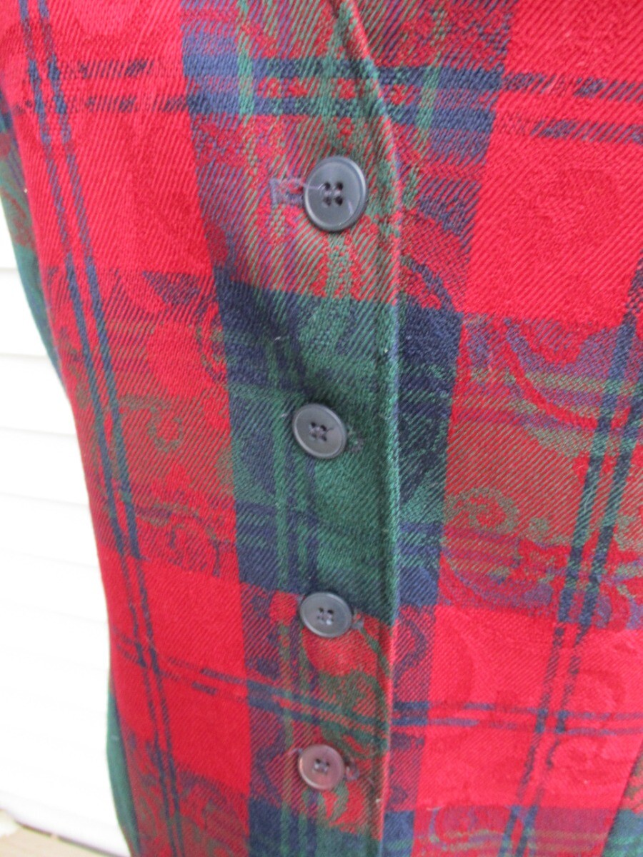 PERFECT PENDLETON Virgin Wool RED GREEN Plaid VES… - image 3
