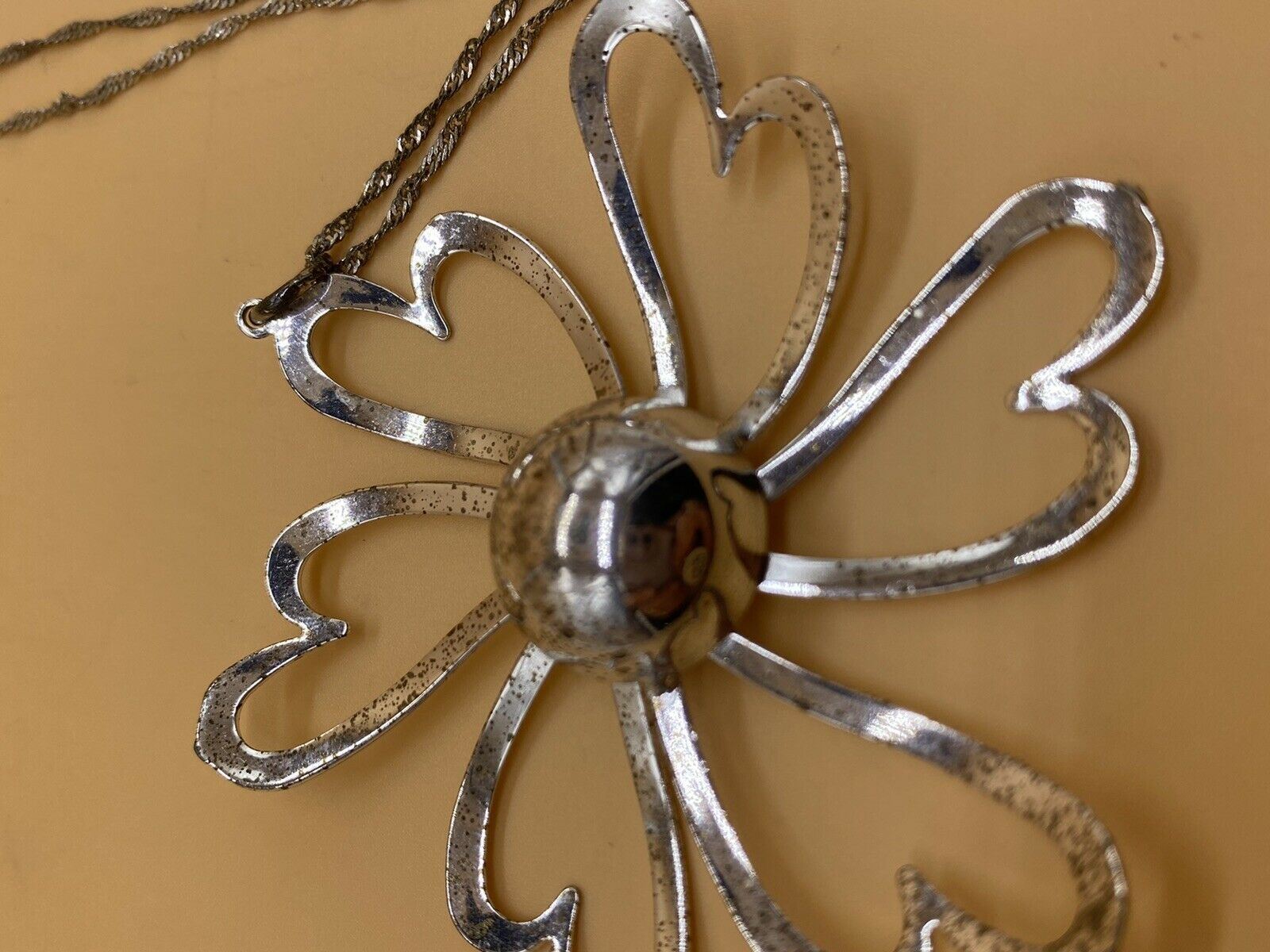 Beautiful Silver Metal Wire Statement Flower Shap… - image 7