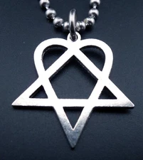 HIM Heartagram Necklace Stainless Chain New Pendant Ville Valo Love Metal Charm