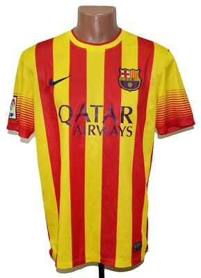 BARCELONA 2013/2014 AWAY FOOTBALL SHIRT NIKE SIZE M ADULT #9