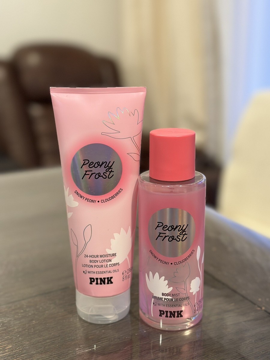 Victoria's Secret PINK PEONY FROST Body Mist & Lotion Set~ NEW | eBay