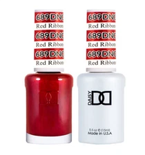 DND - Gel Polish & Matching Nail Lacquer - 689 Red Ribbons