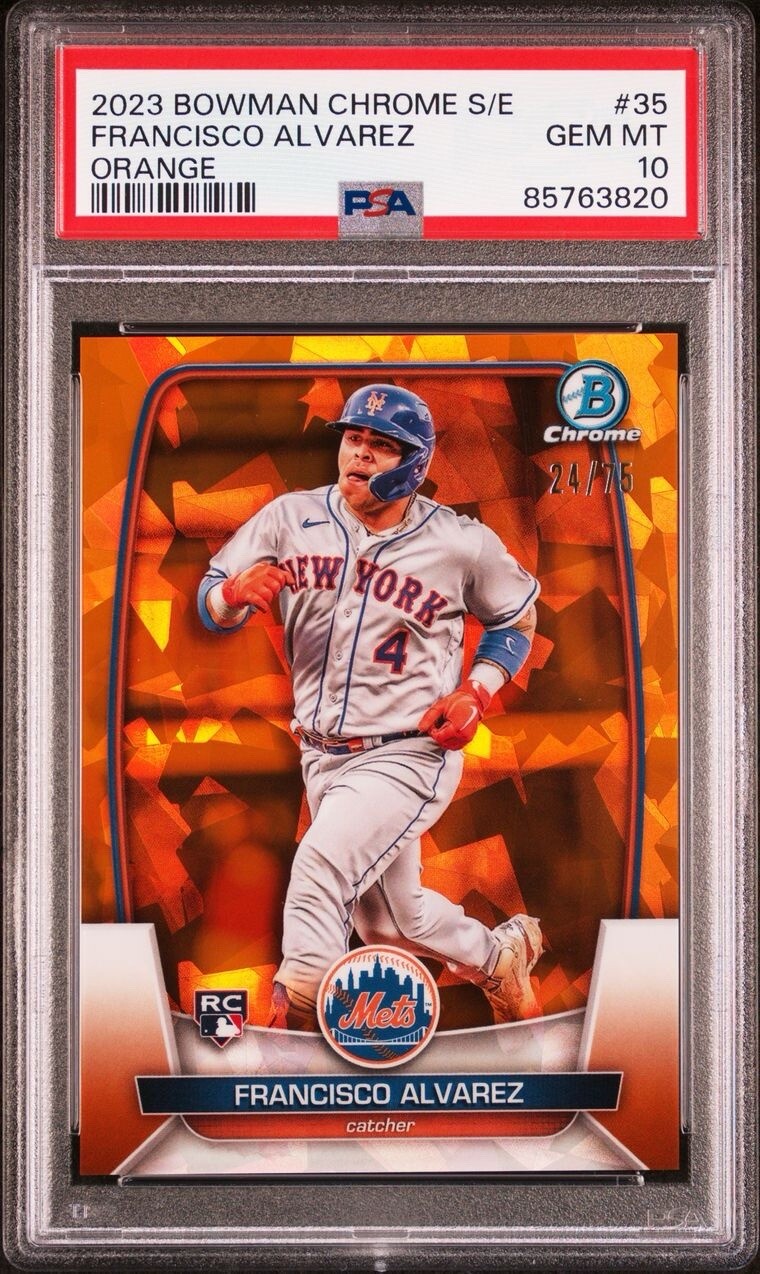 2023 Bowman Chrome Sapphire Edition #35 - Francisco Alvarez RC Orange /75 PSA 10