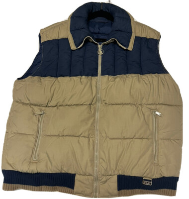 Vtg Mens Large Mountain Goat White Stag Goose Down Full Zip Snow ski Puffer Vest