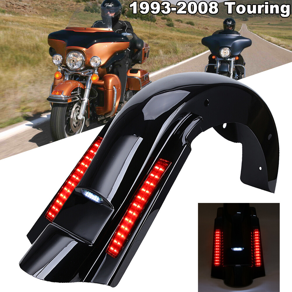 CVO Stretched Rear Fender with LED Lights for 1993-2008 Harley CVO Stretched Rear Fender with LED Lights for 1993-2008 Harley