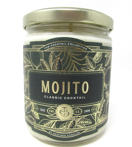 Rewined The Coctail Collection Mojito Kerze 12 Unzen Glas Einzeldocht Soja NEU - Bild 1 von 10