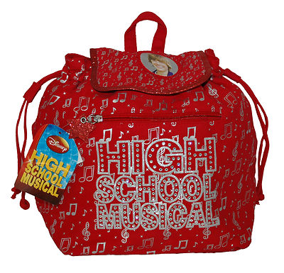 HSM High School Musical Zak Efron rot weiche Leinwand 10'' x 6'' x 11'' kleiner Rucksack