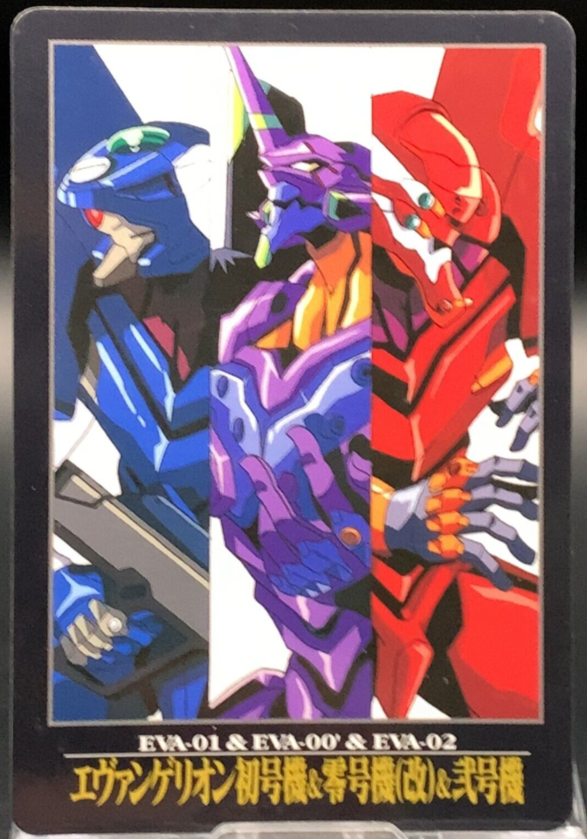 EVA-00 01 02 Neon Genesis Evangelion Cards Sega F/S 1996 Bandai