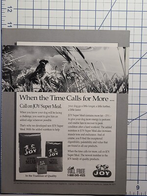 Joy Super Meal Dog Food Best Feed Farm Supply Oakdale PA Vintage Print Ad  1990