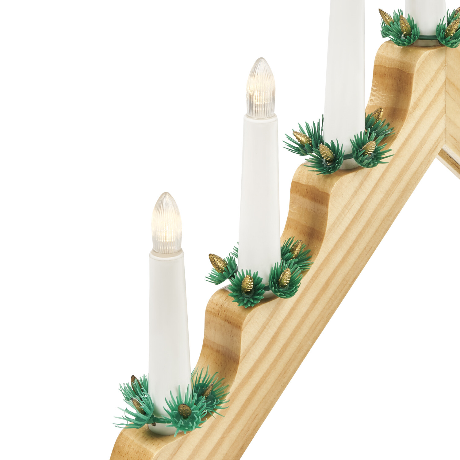 Traditional Wooden Candle Bridge Arch Christmas Light 7 Bulb Xmas Home