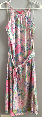 lilly pulitzer mabry midi dress Lilly Pulitzer Mabry Midi Dress Multi Flock Full of Fun Print 100% Cotton  Size M