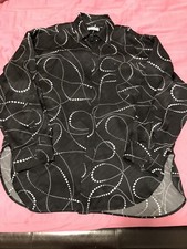 New  Authentic BALENCIAGA Oversize Logo Jacquard Silk Satin Shirt Sz S 36 1650