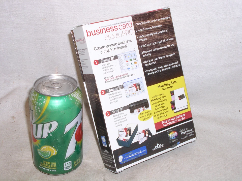 CAJA MINORISTA SELLADA SUMMITSOFT TARJETA DE VISITA ESTUDIO PRO LLAVE DE DESCARGA PARA WINDOWS. Foto 4 de 4