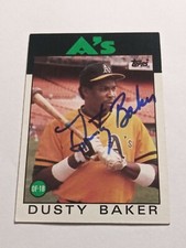 Dusty Baker Signed 1986 Topps JSA A's Giants Astros Dodgers Braves Reds Card 645