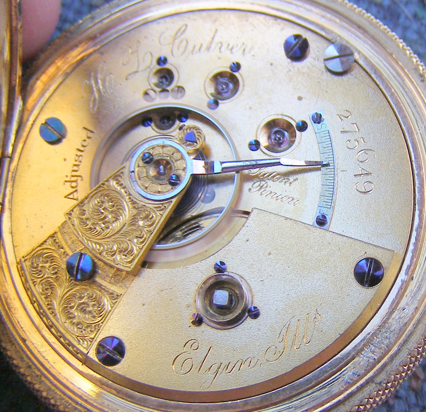 18S Elgin 15J HZ Culver Keywind YGF Hunters Case Pocket Watch Serviced