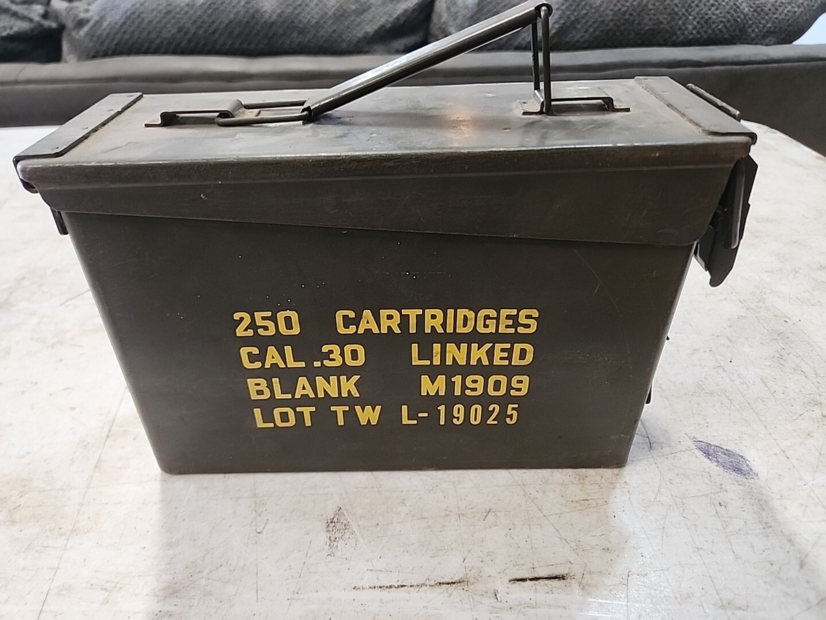 Vintage US Military Metal Ammo Box for 250 Cal .30 Cartridges | eBay
