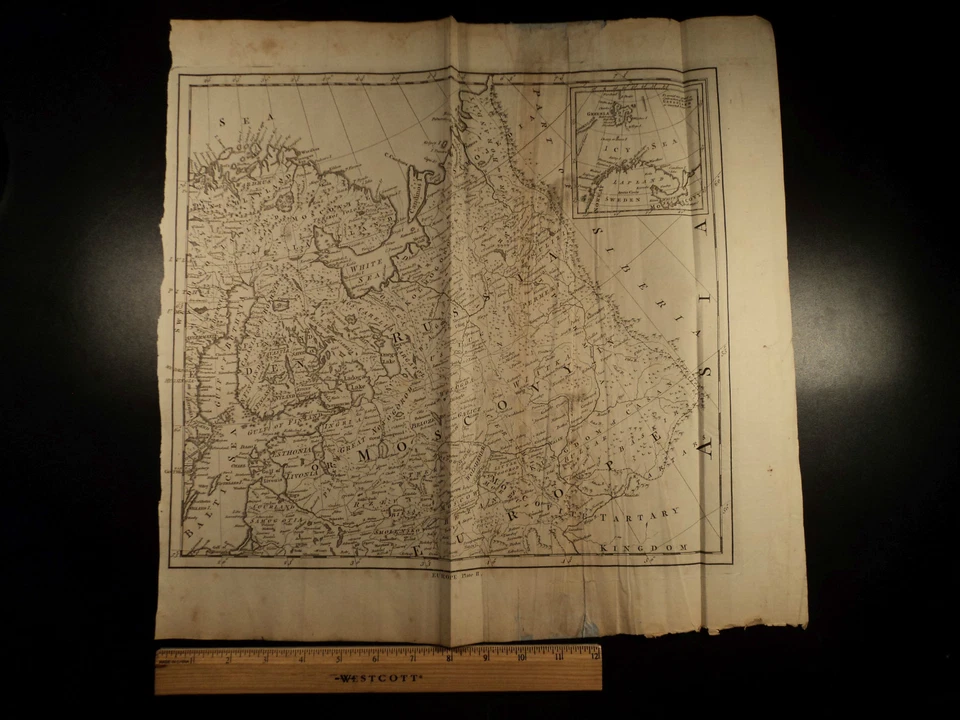 1774 ENORME MAPA de Europa del Este RUSIA Moscú Escandinavia Tartaria ATLAS Foto 2 de 4