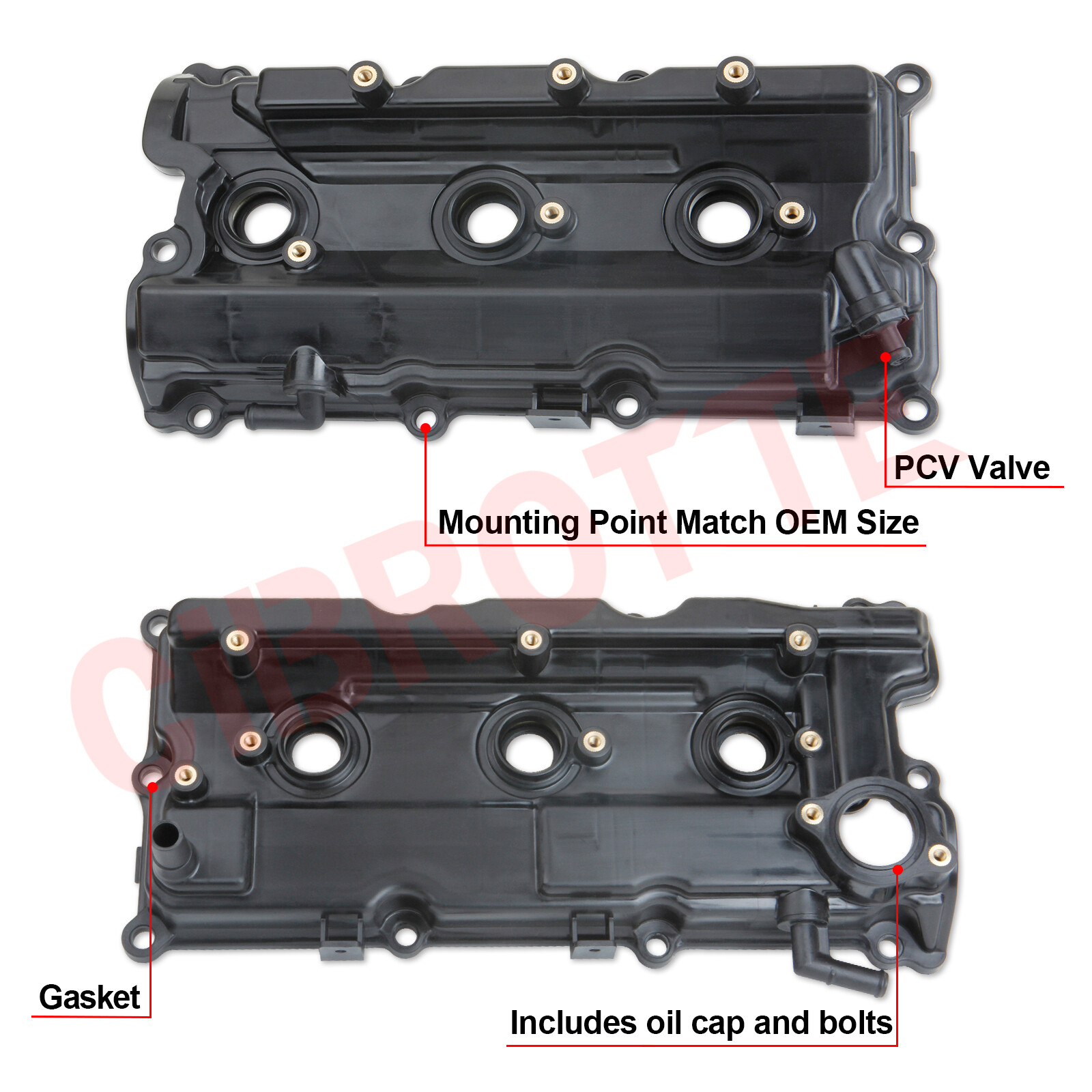 LH & RH Valve Cover Set w/ Gasket & Cap for 0204 Nissan Pathfinder