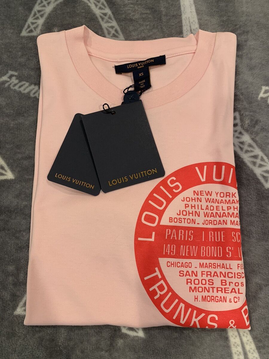 Authentic Louis Vuitton Women LV Stamp Cotton T-shirt XS In Authentic Louis Vuitton Women LV Stamp Cotton T-shirt XS In