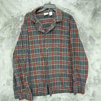 L.L Bean Shirt Mens 2XL Plaid Heavy Cotton Long Sleeve Button Up