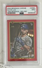2020 Bowman Chrome 90B-GL Gavin Lux RED Refractor  1990 RC #/5 Throwback!