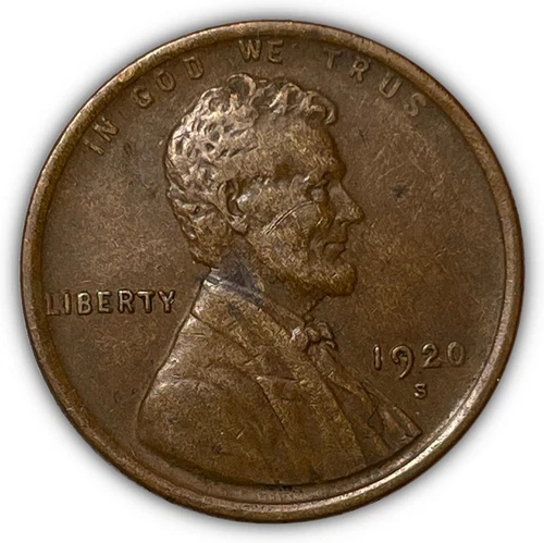 1920-S Lincoln Wheat Cent Extremely Fine XF Coin #6423