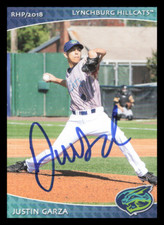 2018 Lynchburg Hillcats JUSTIN GARZA Signed Card autograph auto INDIANS RED SOX