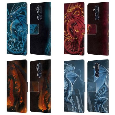 OFFICIAL VINCENT HIE DRAGONS 2 LEATHER BOOK WALLET CASE COVER FOR NOKIA PHONES