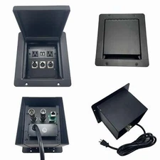 PROCRAFT MINI GAP LID FEED-THRU RECESSED Stage Pocket/Floor Box w/ 1) WIRED AC 1