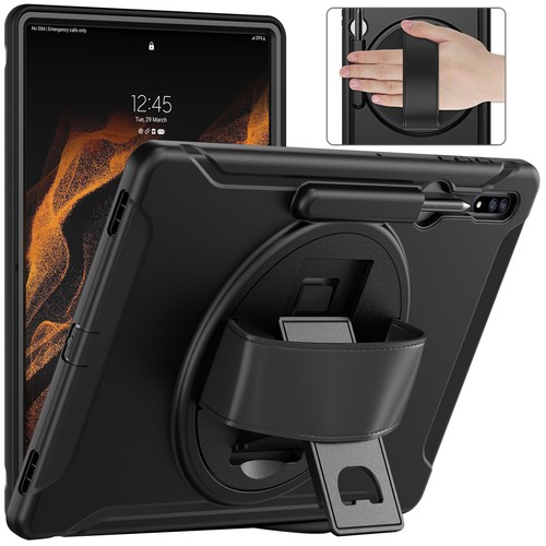 Housse Etui Support Sangle PU Antichoc pour Samsung Tab S8 S9 S10 Ultra 14,6" - Photo 3/10
